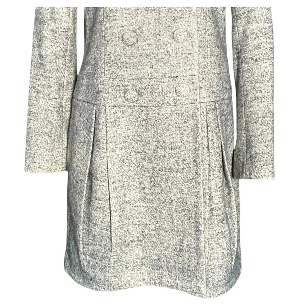 FRENCH CONNECTION | Women’s Double Breasted Marled Wool Blend Peacoat Size 8 - Picture 6 of 10